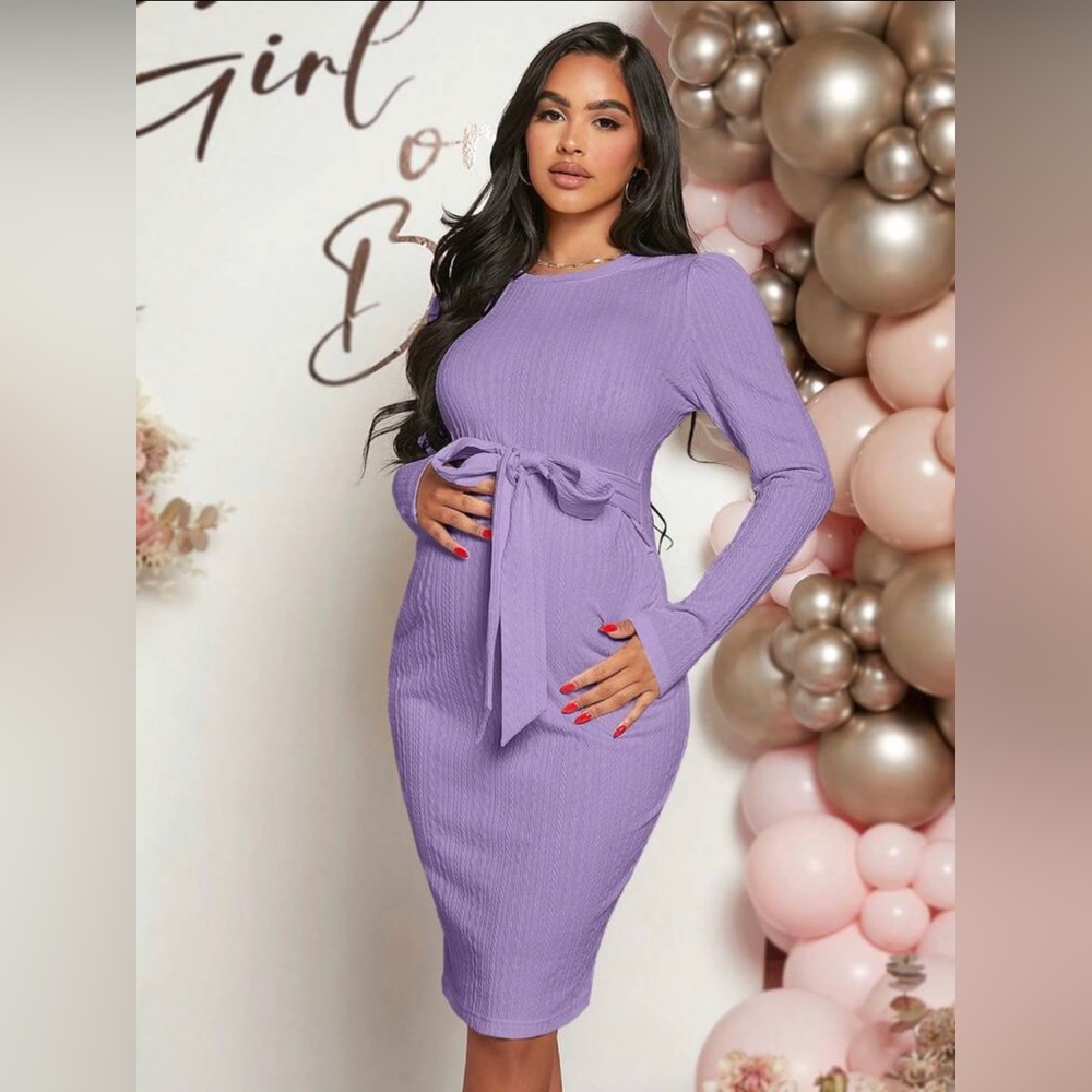 Purple maternity dress